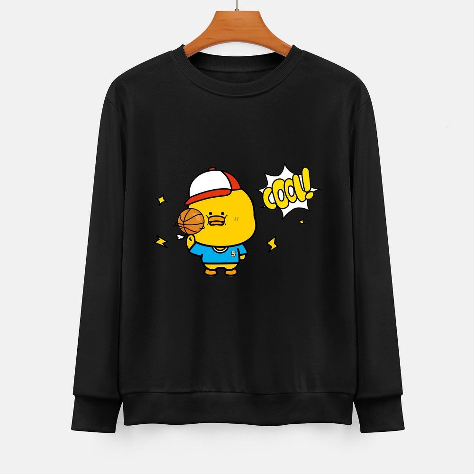 Front Patterned Long Sleeve TopClassicLine Smooth Feel